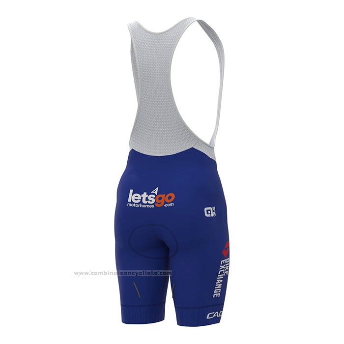 2022 Maillot Cyclisme Bike Exchange Bleu Blanc Manches Courtes et Cuissard